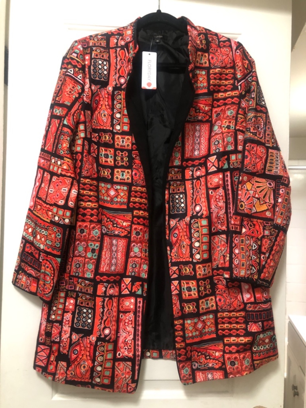 Floryday women's patterned jacket. Size M NWT - Picture 2 of 6
